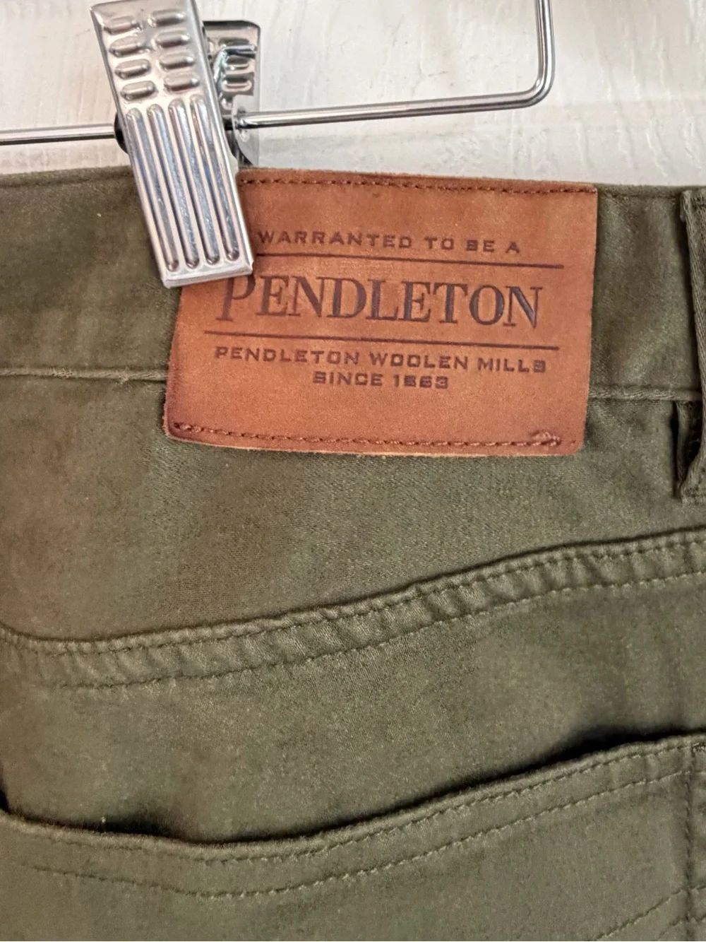 Pendleton Mens Olive Green Stretch Cotton 5 Pocket Pants 38x30